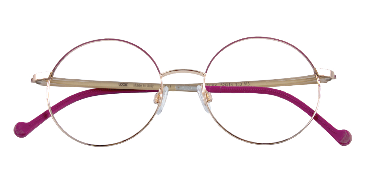 Monture de lunettes ovale rose et dorée de la marque LOOK