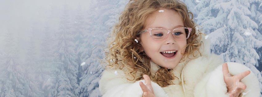 girl glasses kid winter