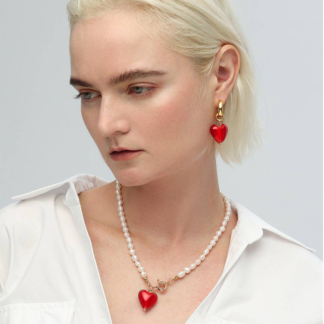 chunky red jewelry