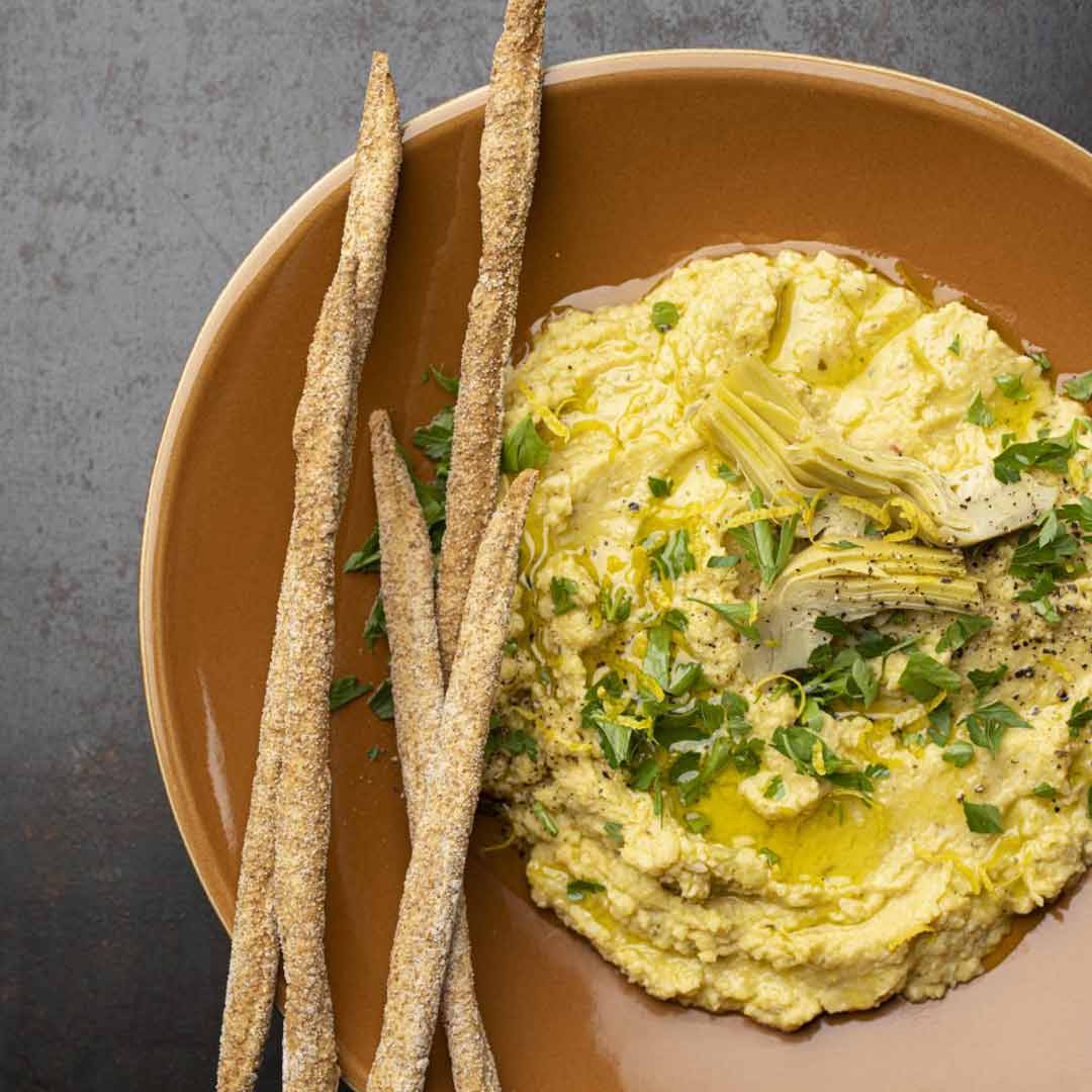 Josée di Statio, houmous au citron et aux artichauts, optoplus