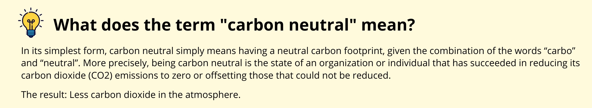 Signification, carbo neutre